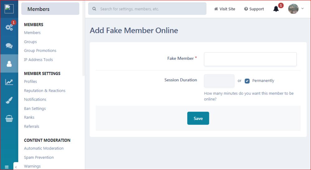 Advanced Fake Members Online System