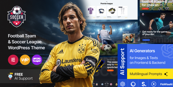 SoccerClub - Football Team & Soccer League WordPress Theme