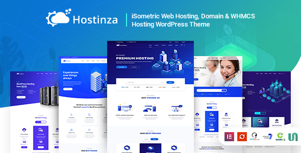 Hostinza v - Isometric Domain & Whmcs Web Hosting WordPress Theme