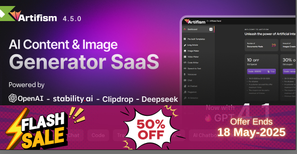 Artifism  - AI Content & Image Generator SaaS